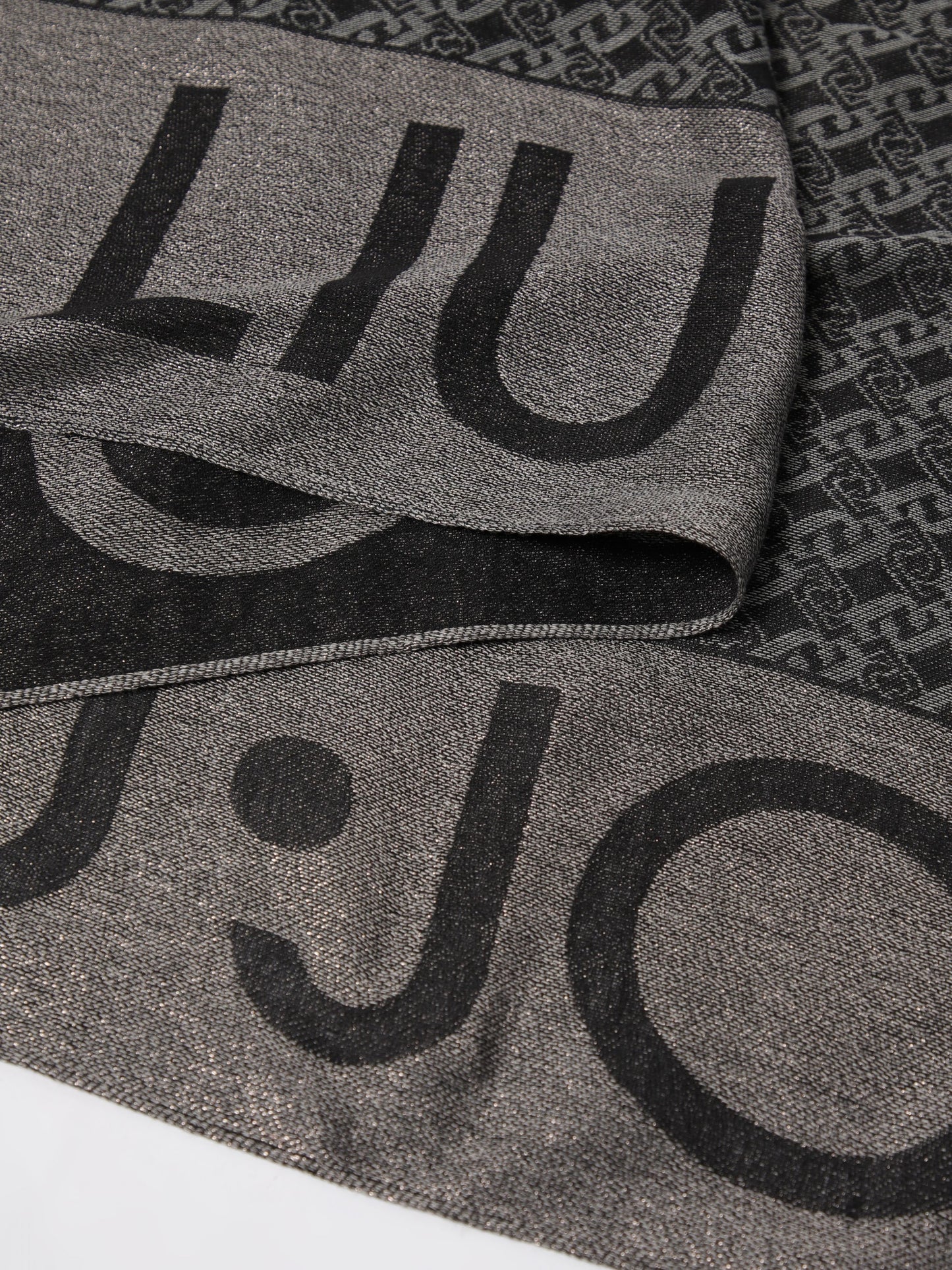 Stola jacquard logo chain lurex