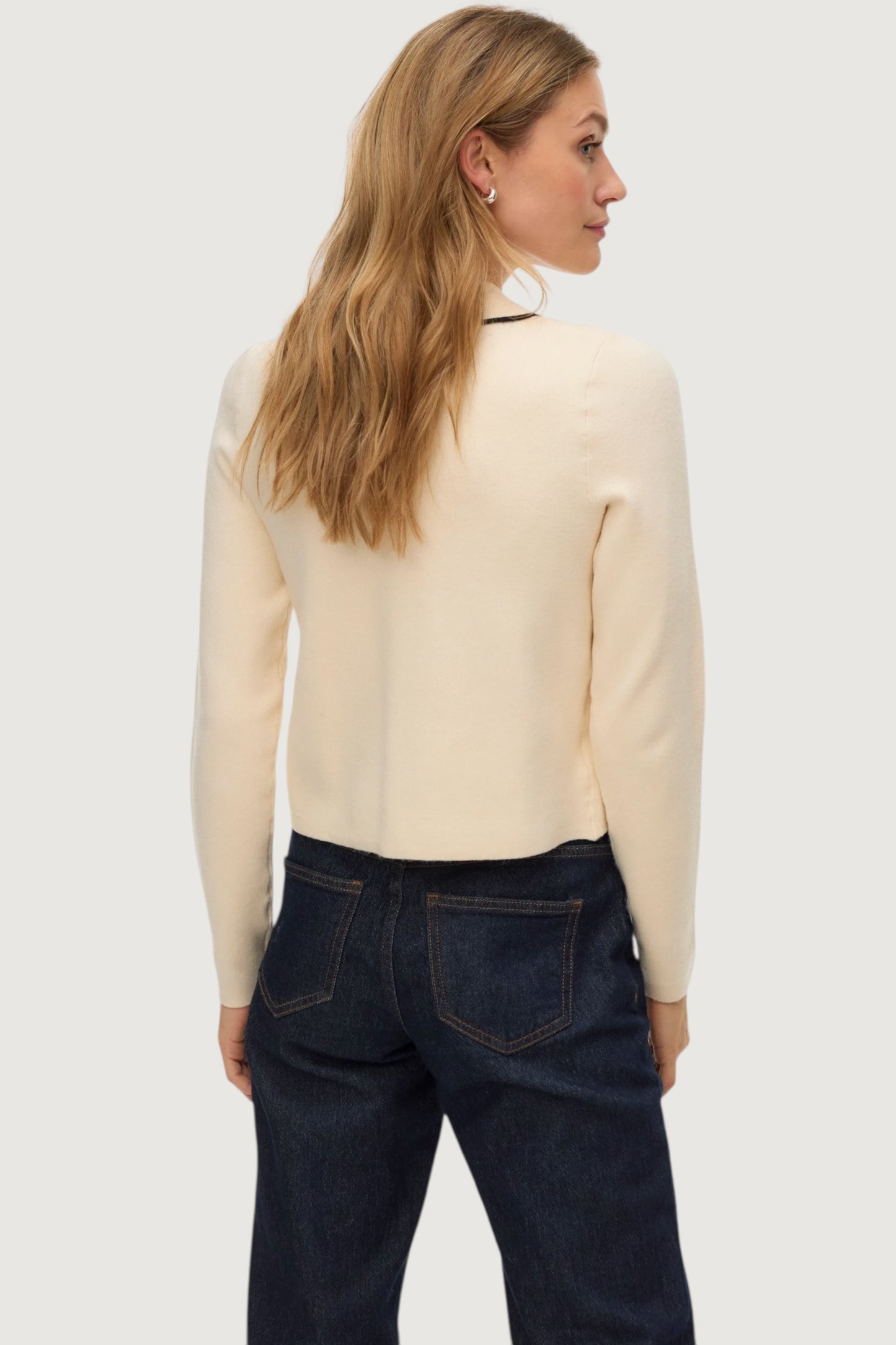 Gold polo contrast cardigan