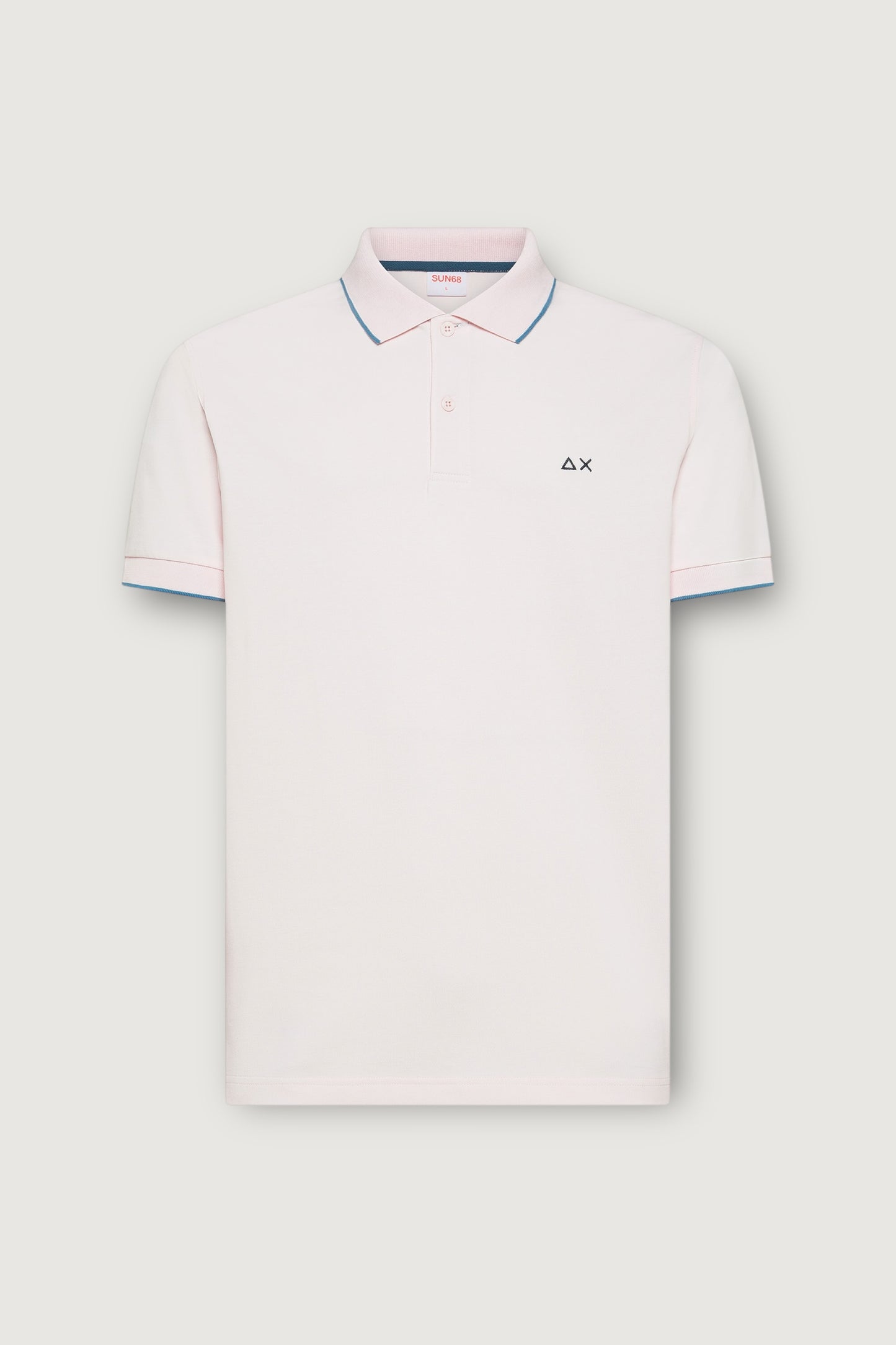 Polo small stripes on collar s/s