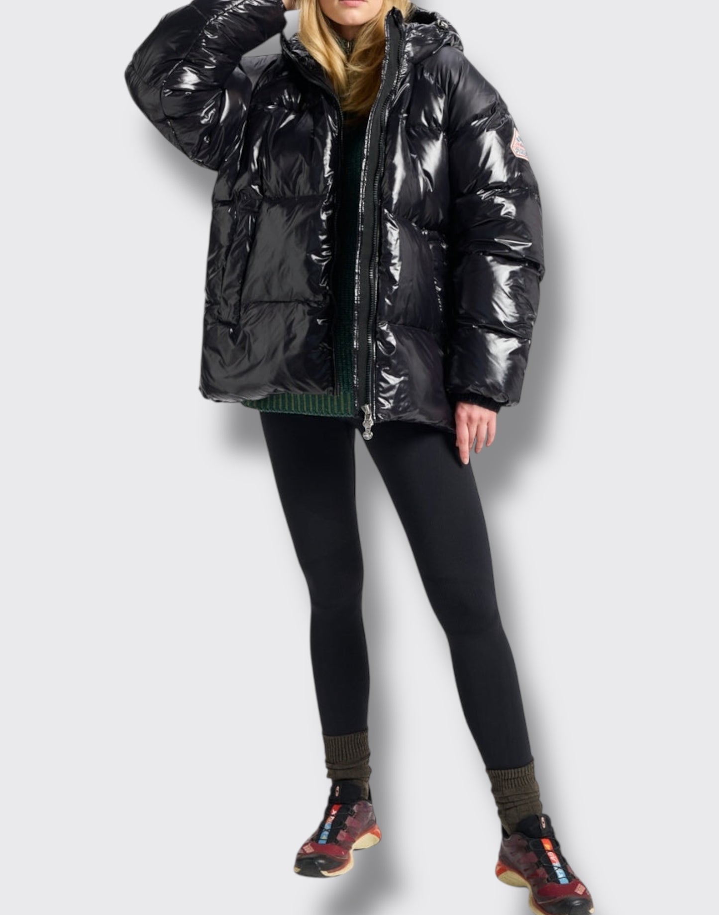 Piumino unisex con cappuccio pyrenex sten nero