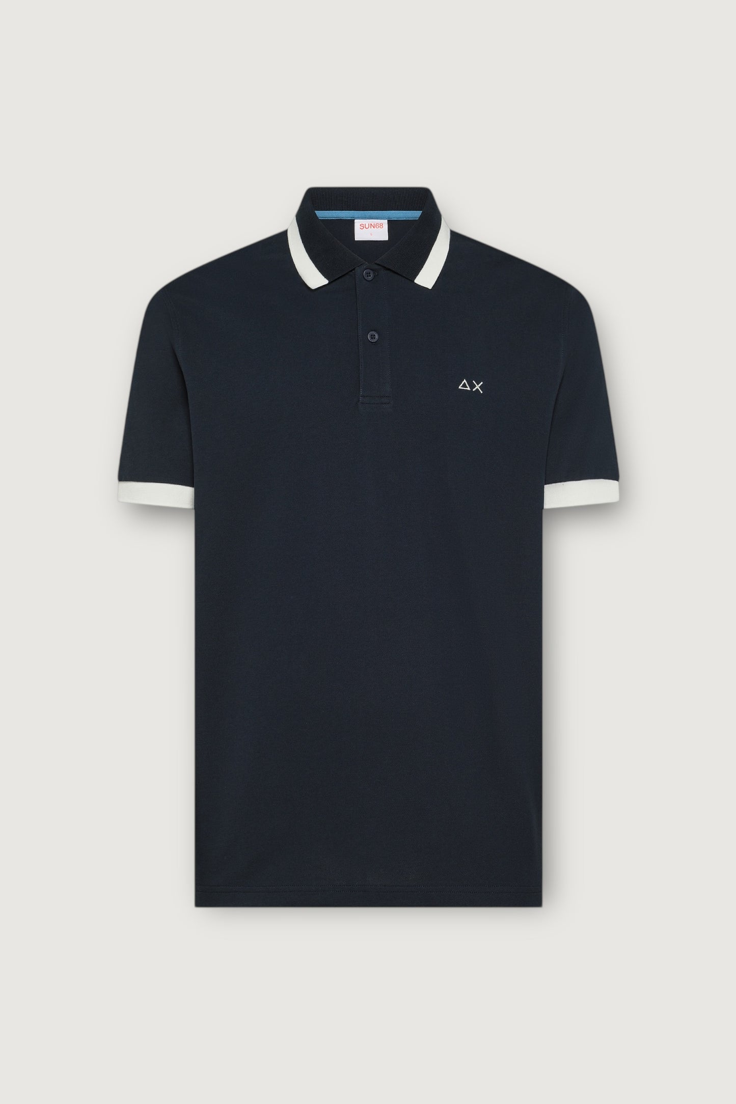 Polo big stripes on collar s/s