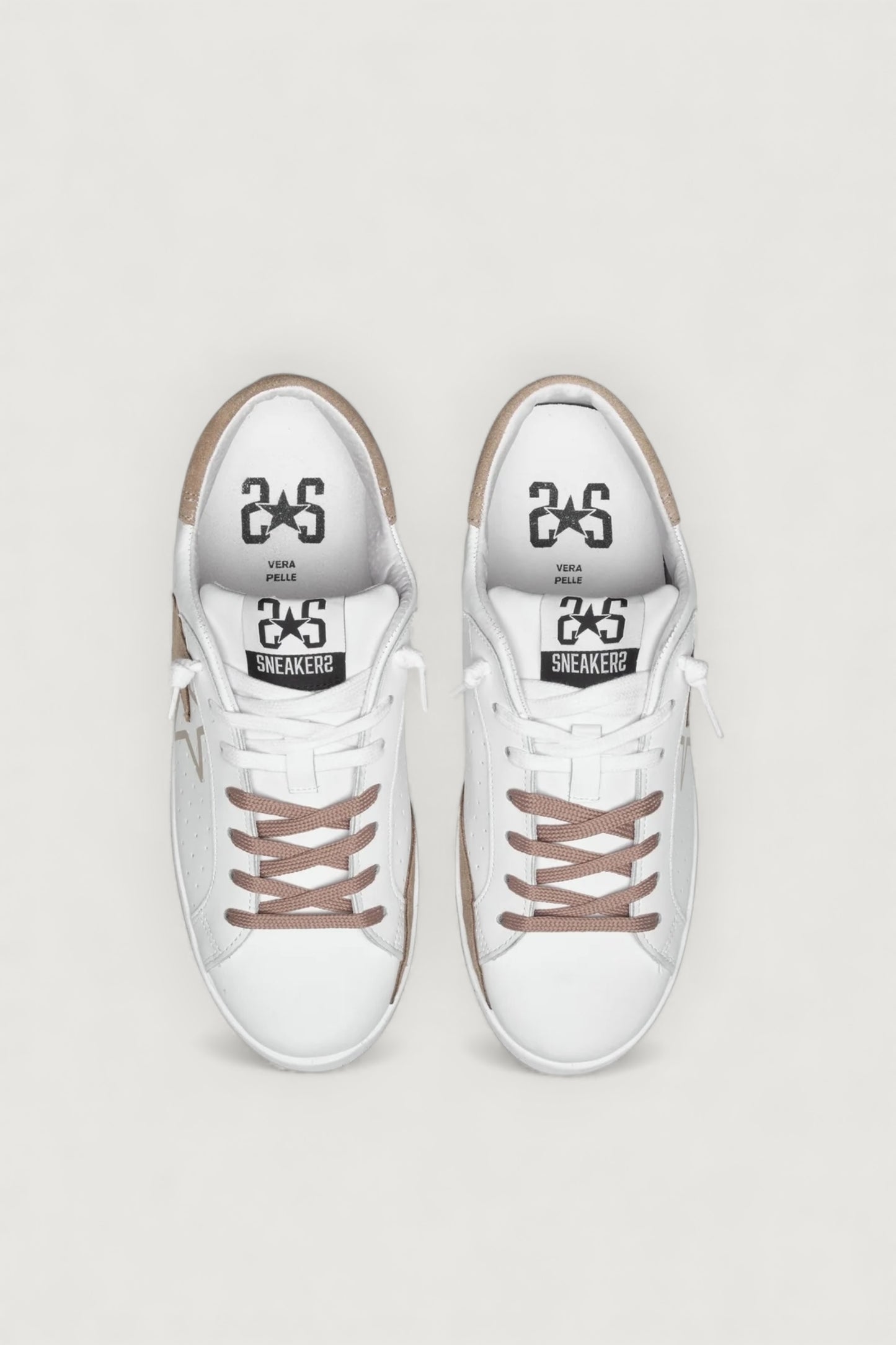 Sneakers prime star bianco/taupe