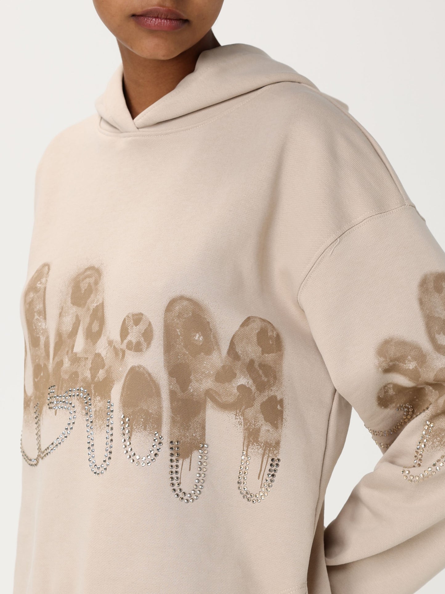 Felpa crop con cappuccio