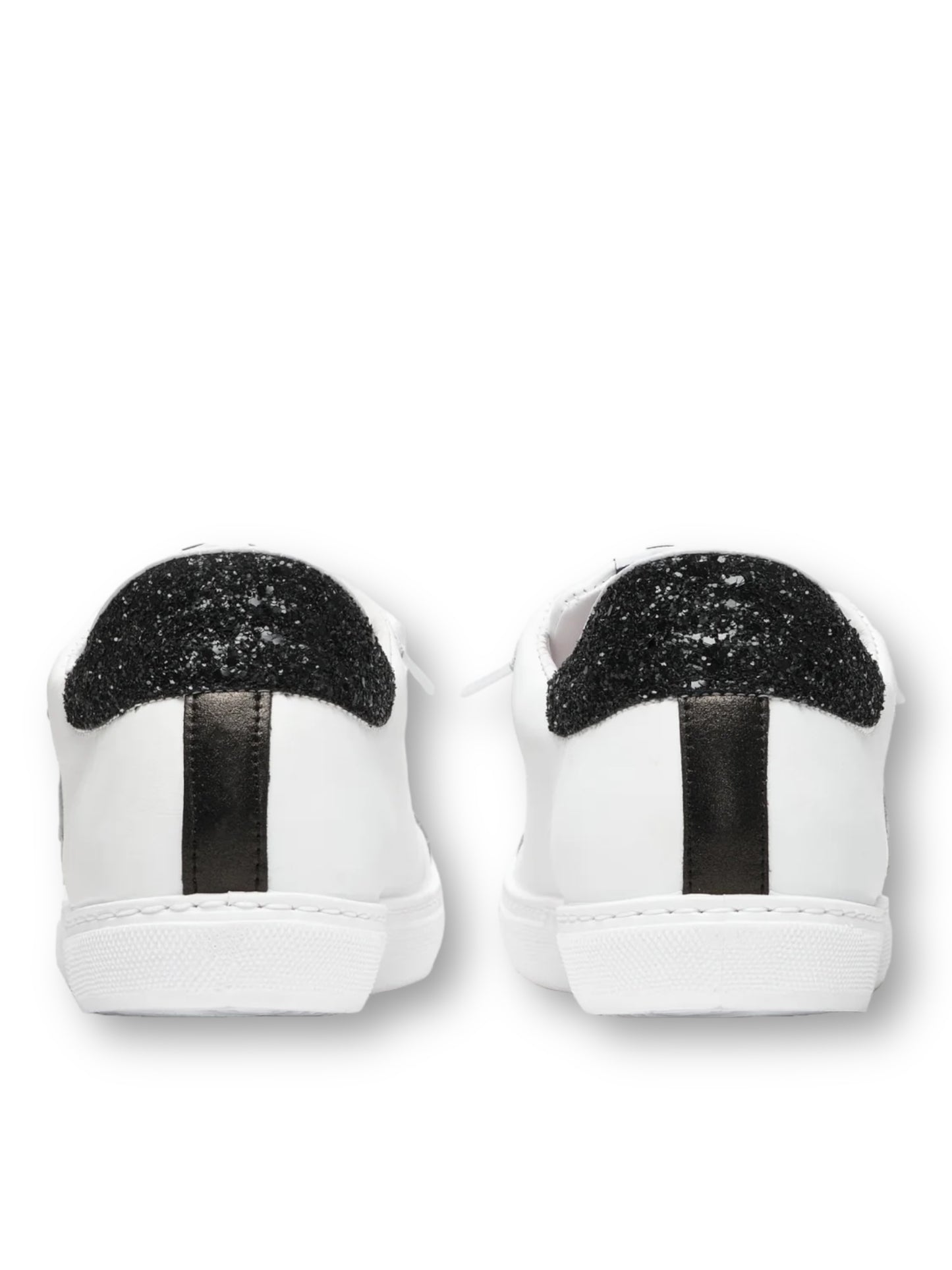 Sneakers bianca dettagli glitter nero