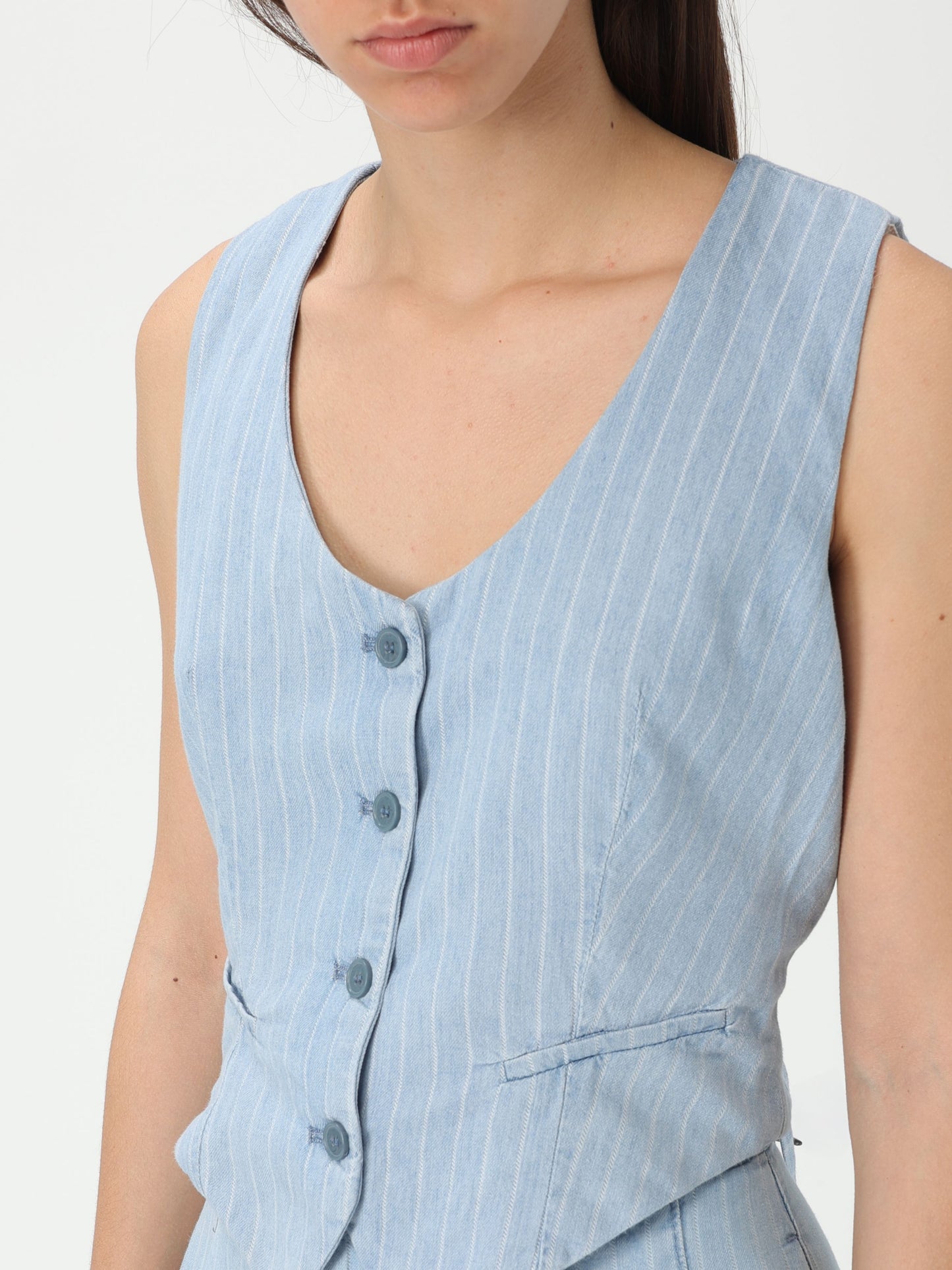 Gilet denim stripe