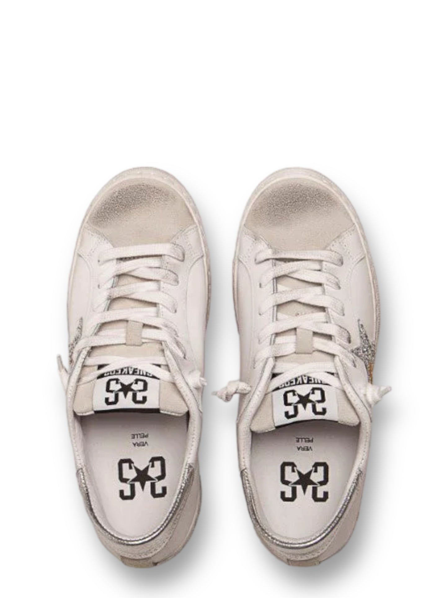 Sneaker bianco-ghiaccio-oro-argento