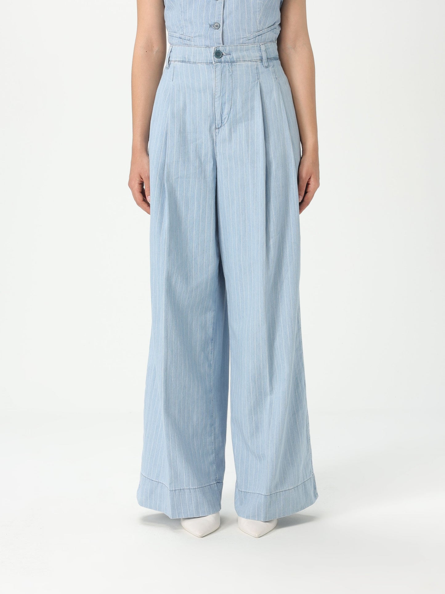 Pant. denim stripe h.w.