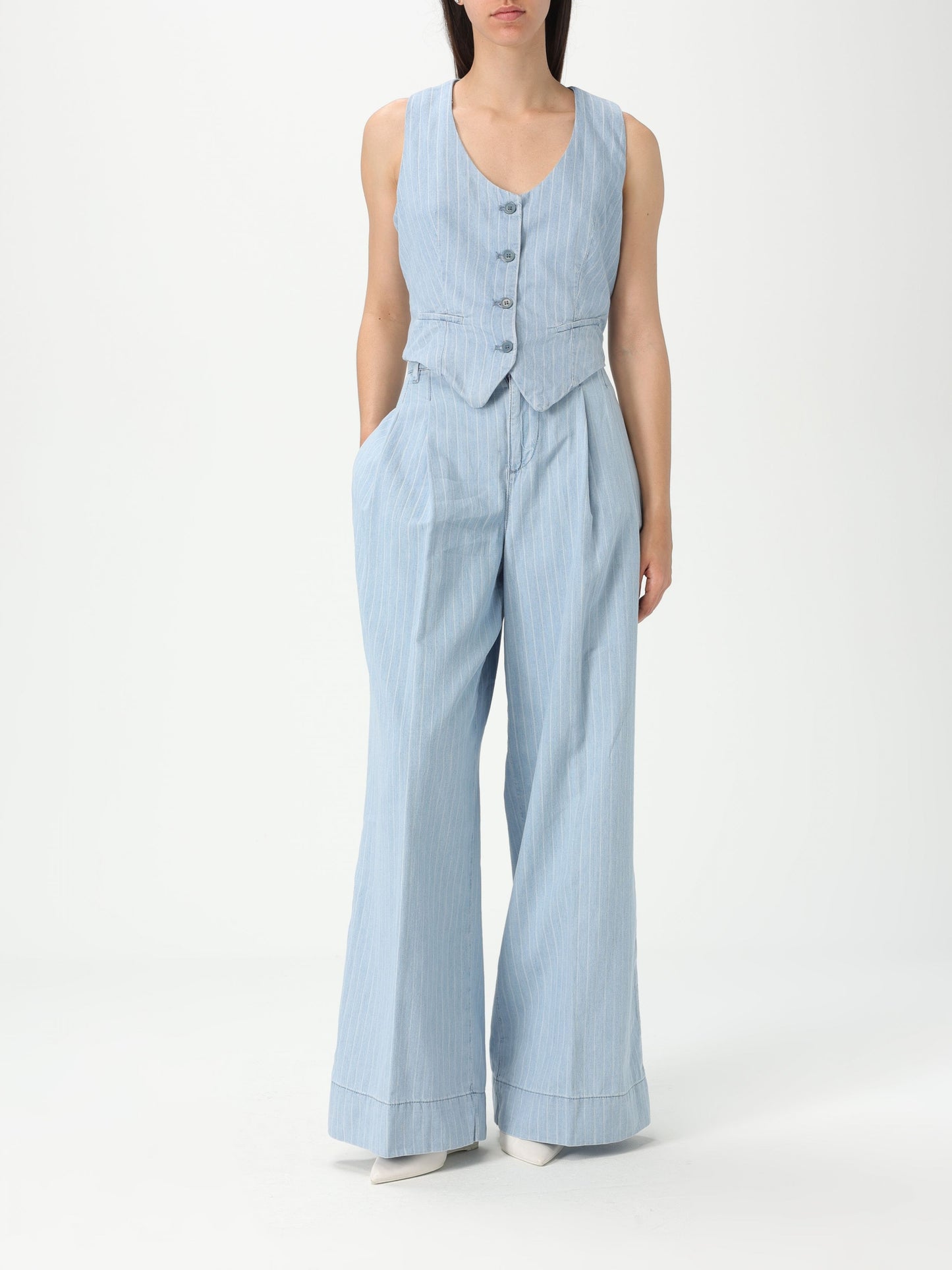 Pant. denim stripe h.w.