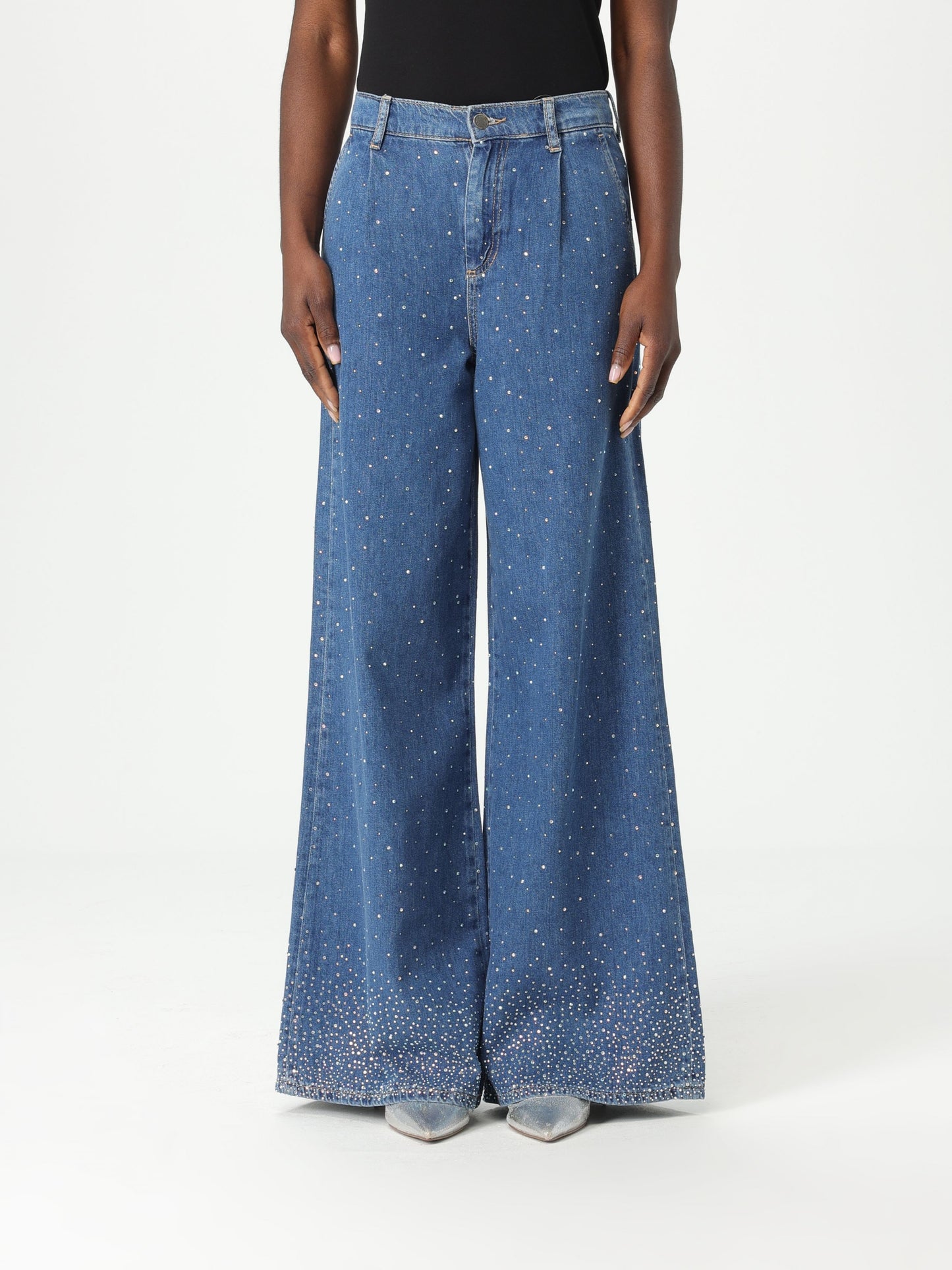 Ecs pant. flare h.w. strass