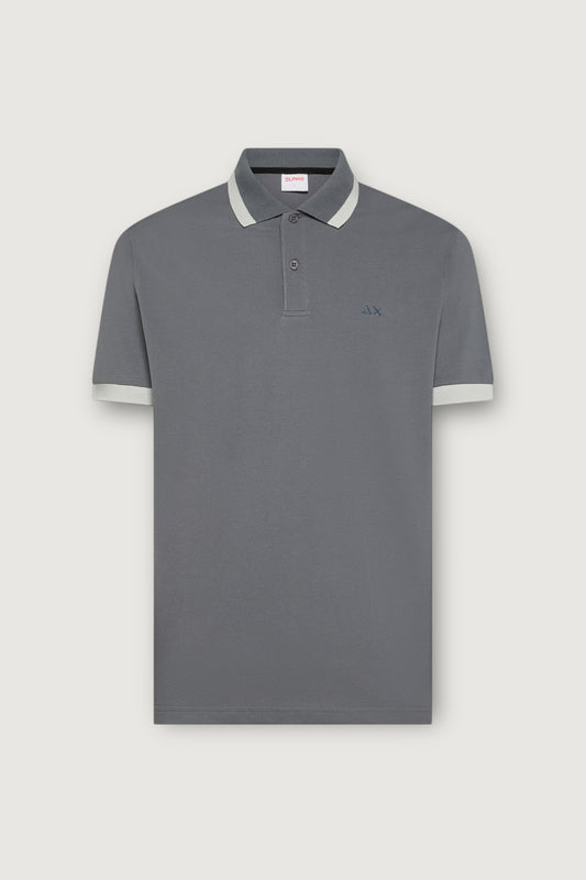 Polo big stripes on collar s/s