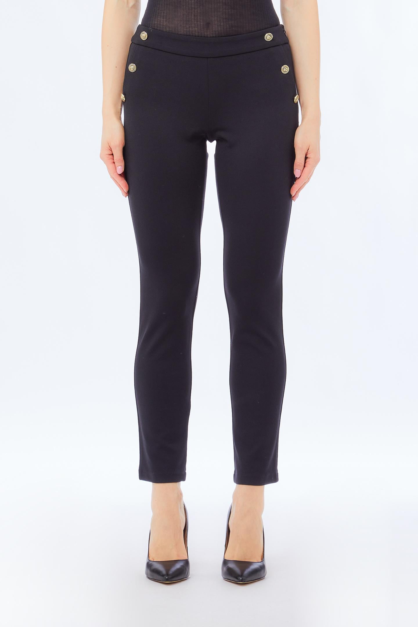 Pant.skinny buttons h.w.