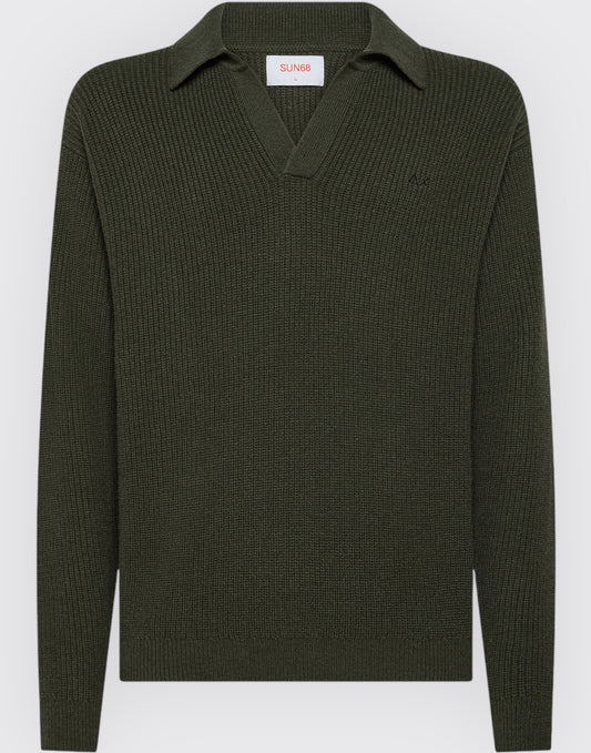 Polo sweater english rib l/s