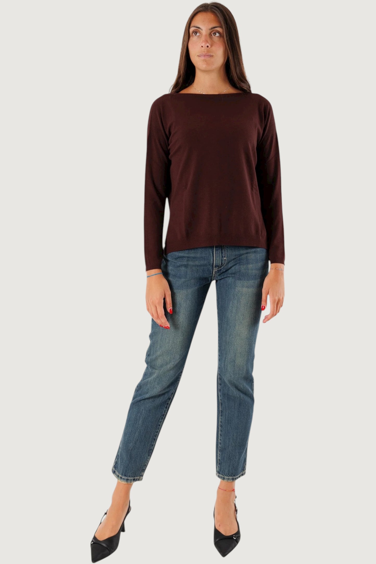 Maglia spacchi laterali moro