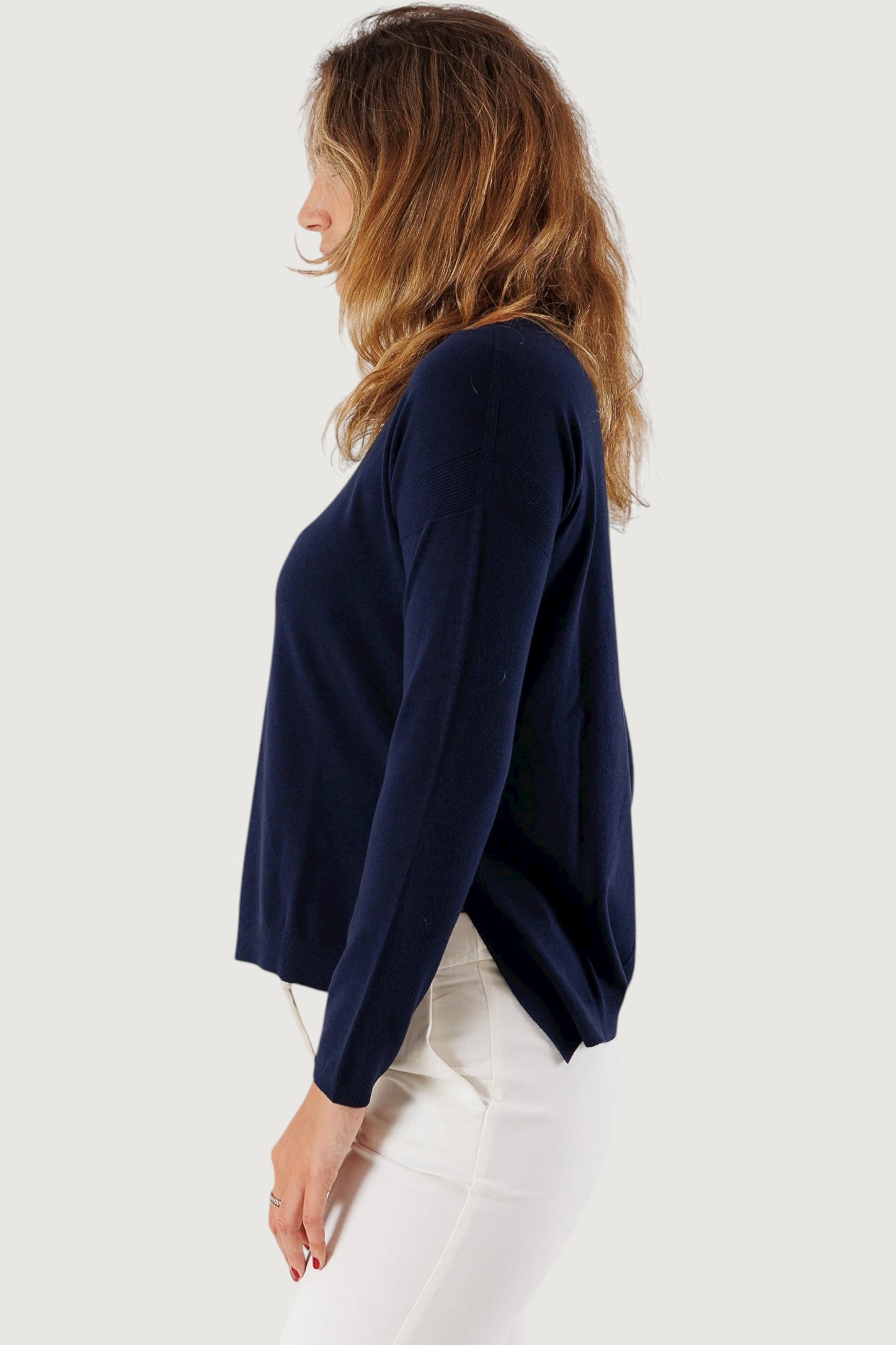 Maglia spacchi laterali blu