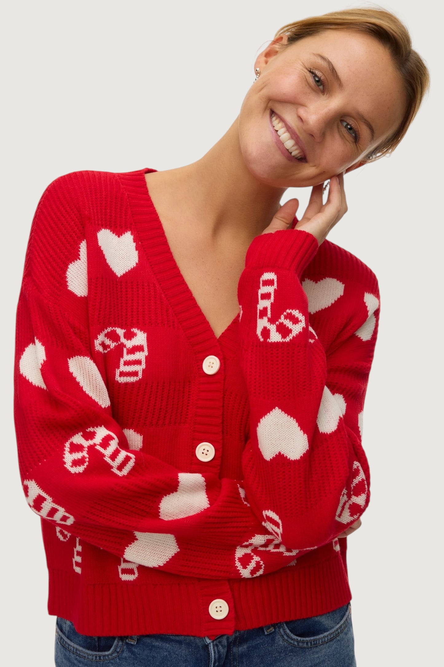 Candyhearts cardigan xmas