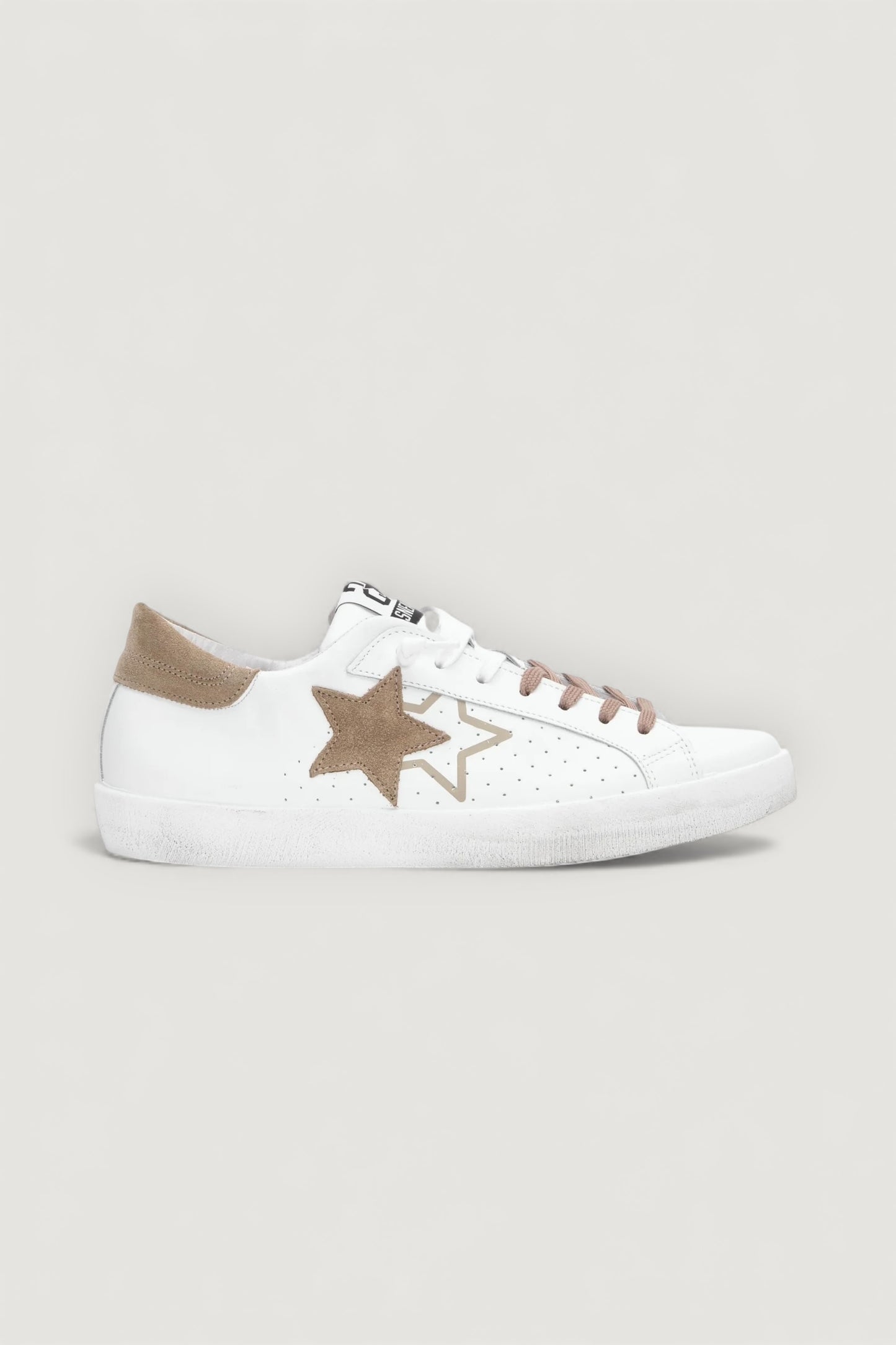 Sneakers prime star bianco/taupe