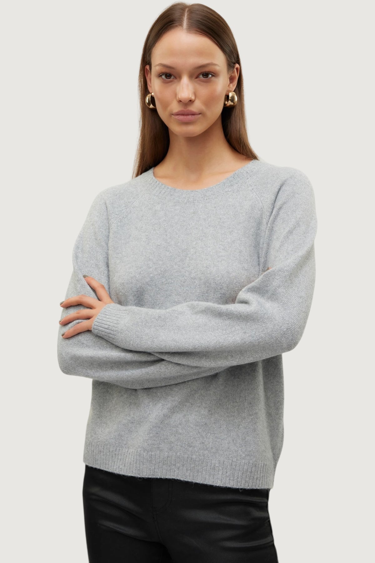 VERO MODA-10221006 LIGHTGREY-DOFFY LUREX PULL