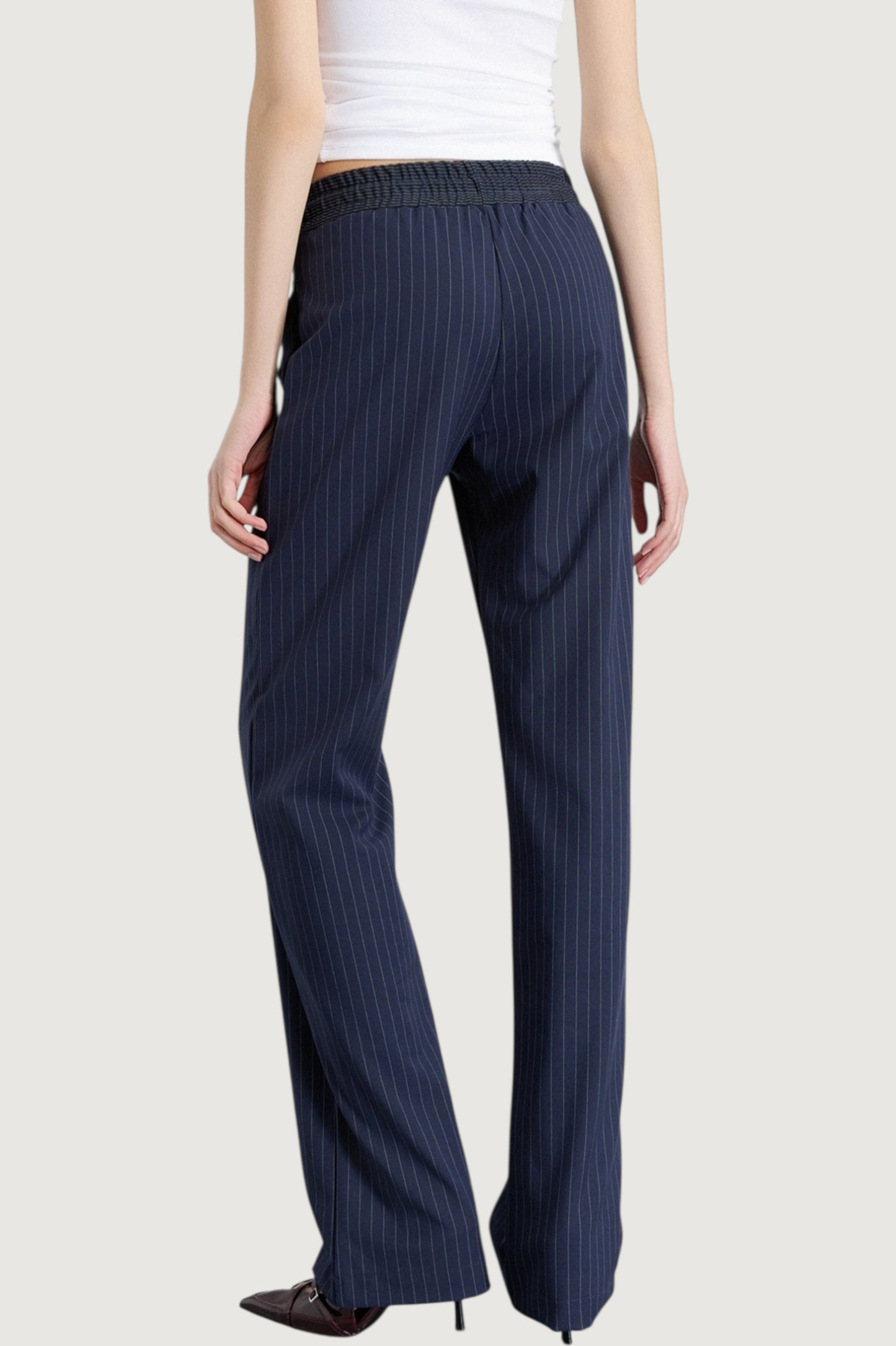 Pantalone dritto con coulisse in vita