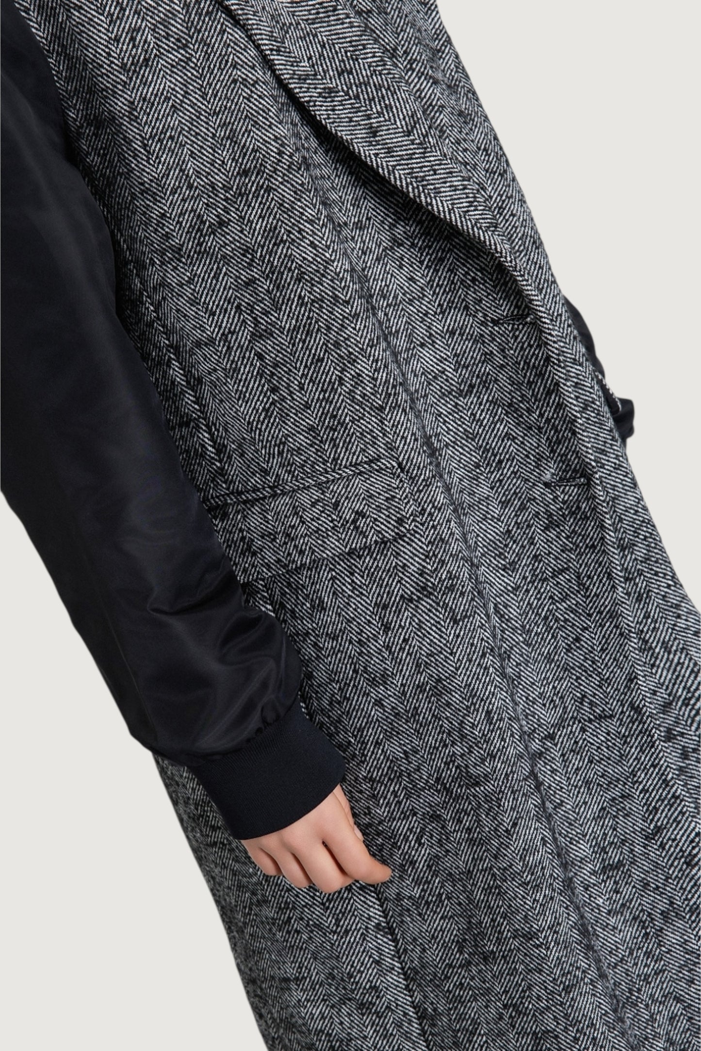 Cappotto over con maniche in nylon