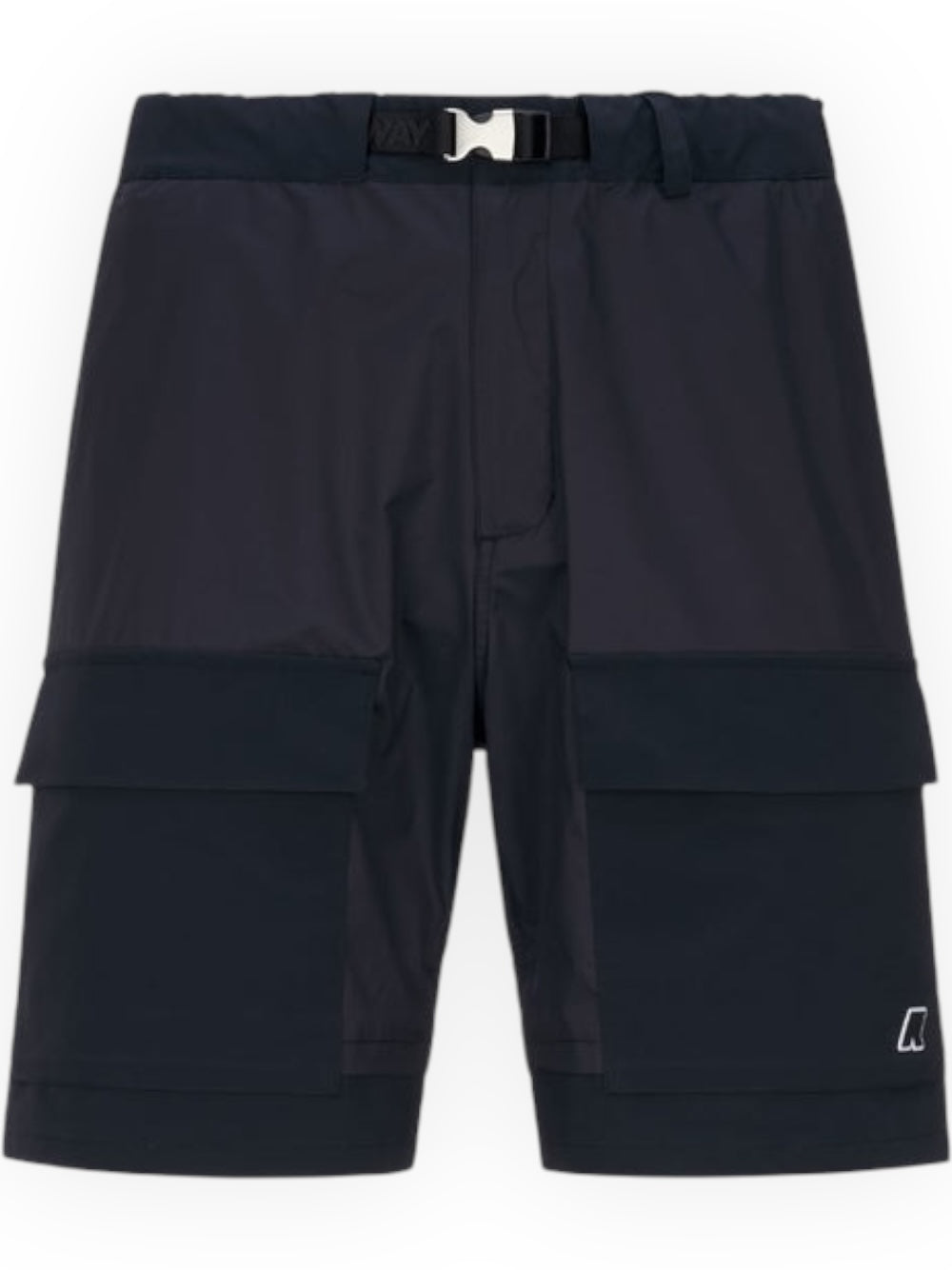 Pantaloni corti sportivi da uomo blu con design fu