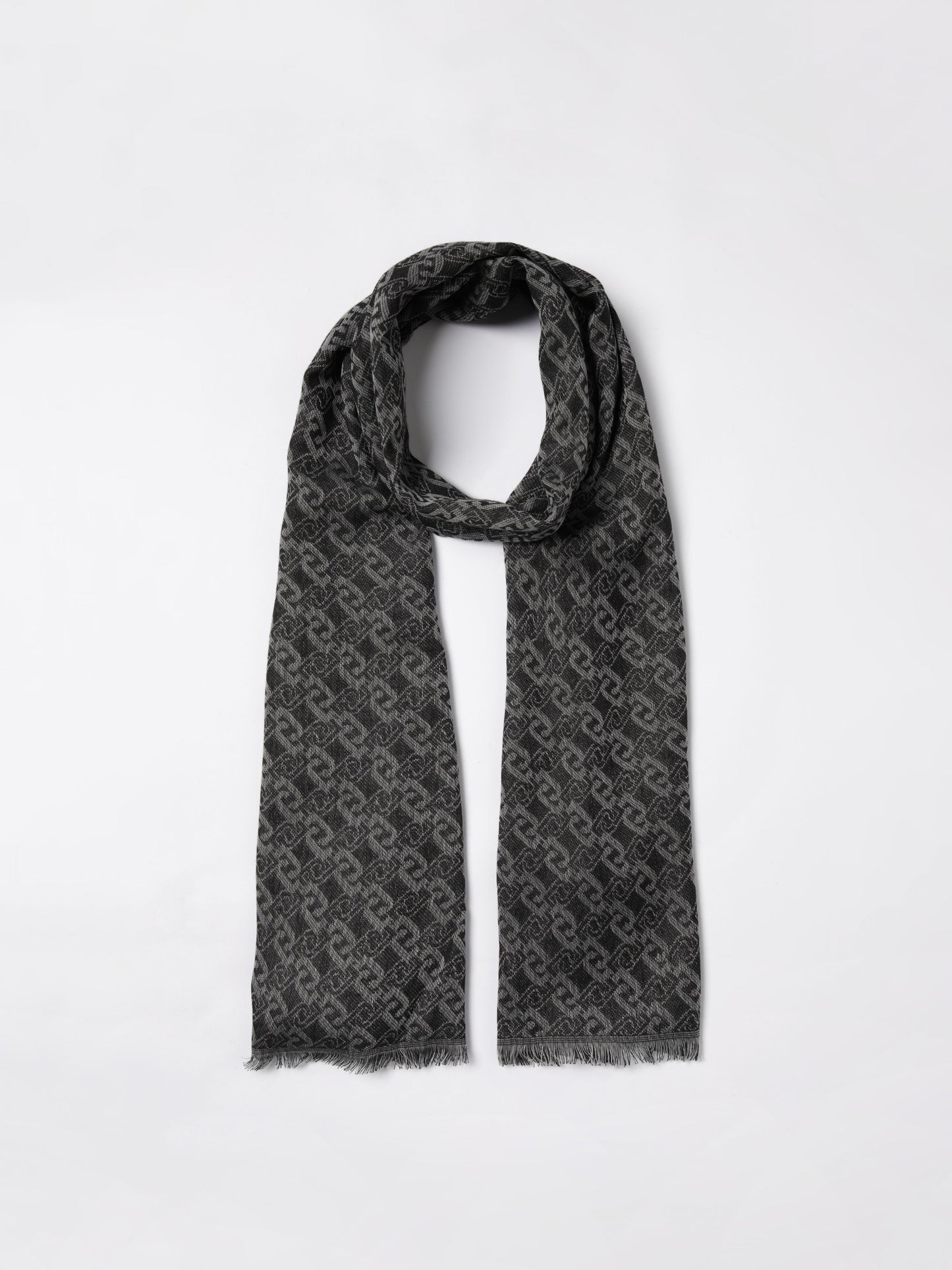 Stola jacquard logo chain lurex