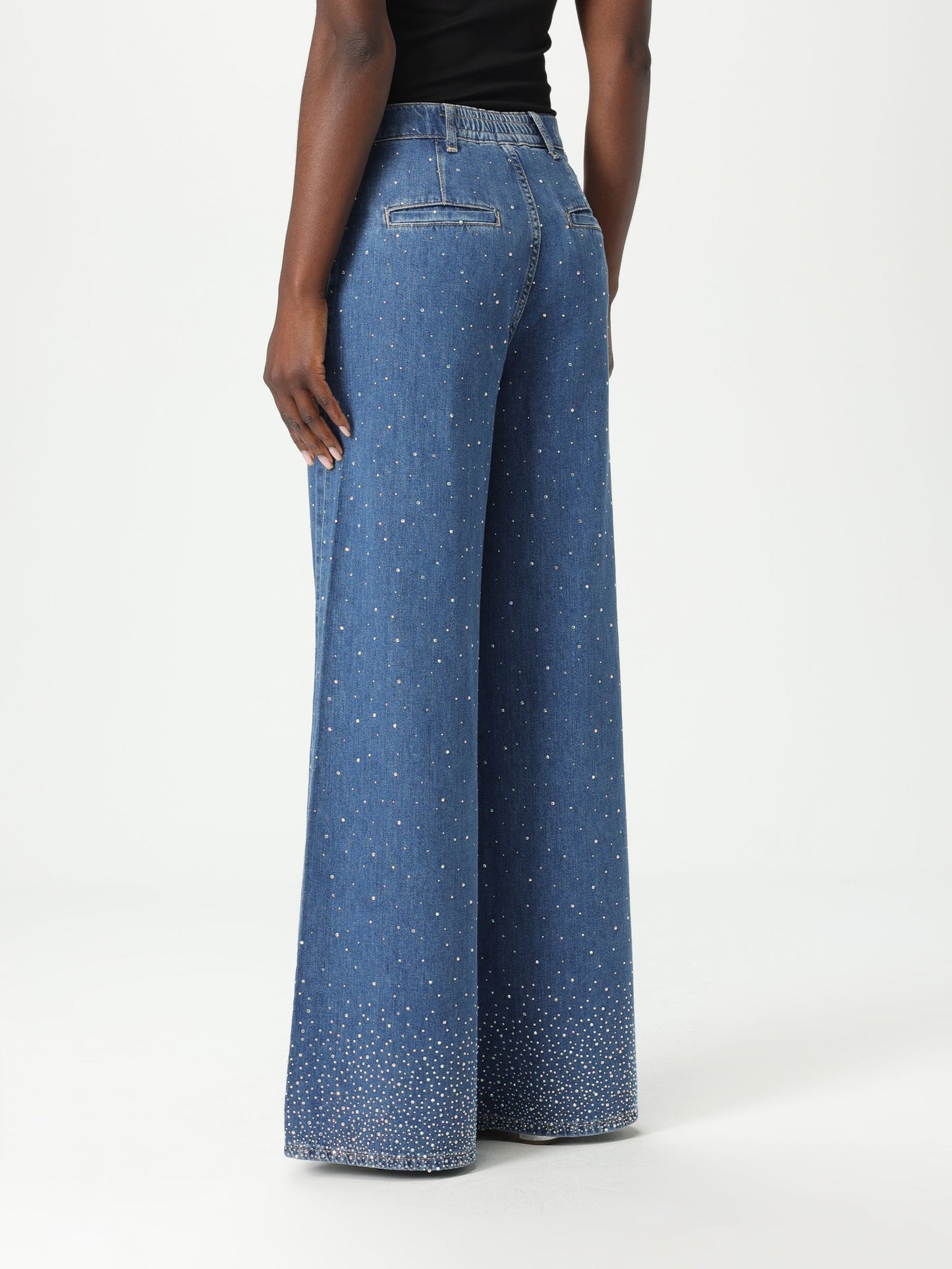 Ecs pant. flare h.w. strass