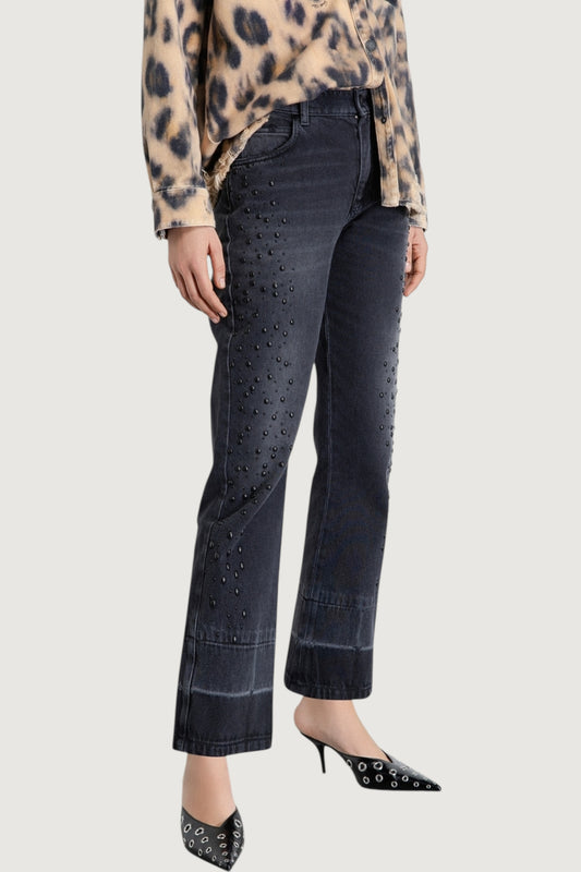 Pantalone boy slim con applicazioni