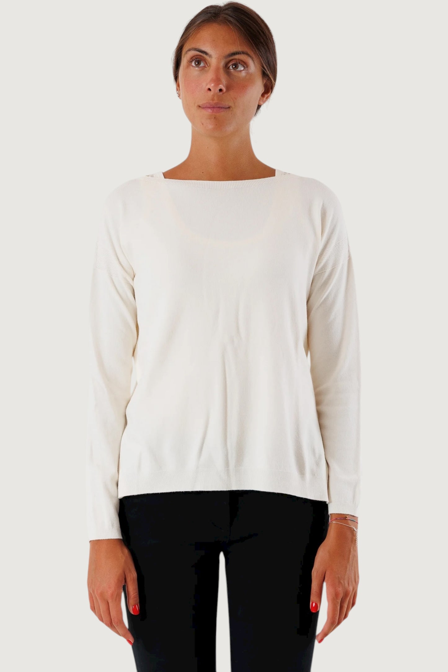 Maglia spacchi laterali burro