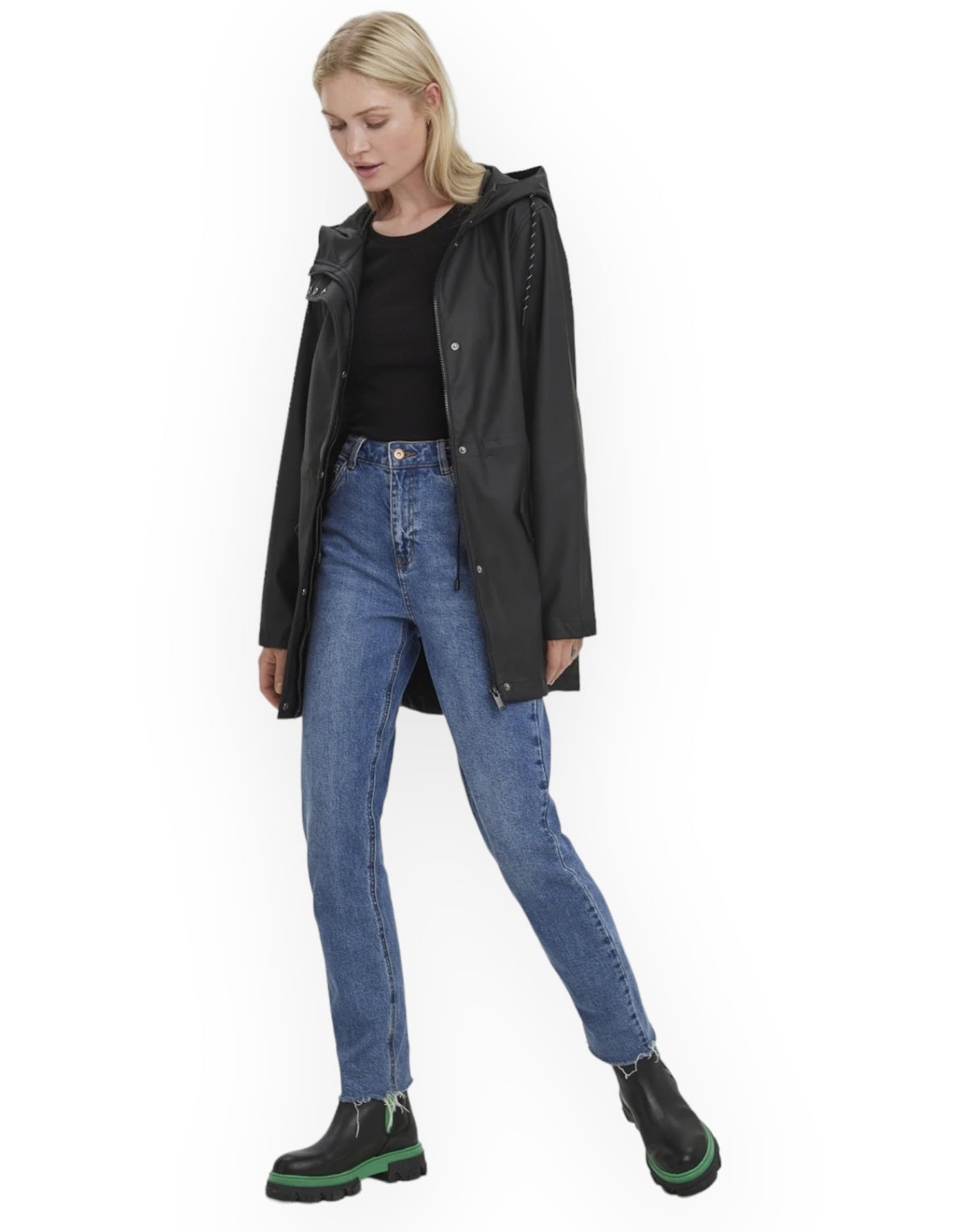 VERO MODA-10266982 BLACK-IMPERMEABILE MALOU 