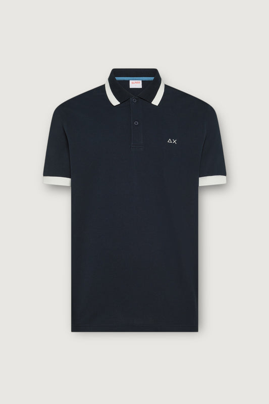 Polo big stripes on collar s/s