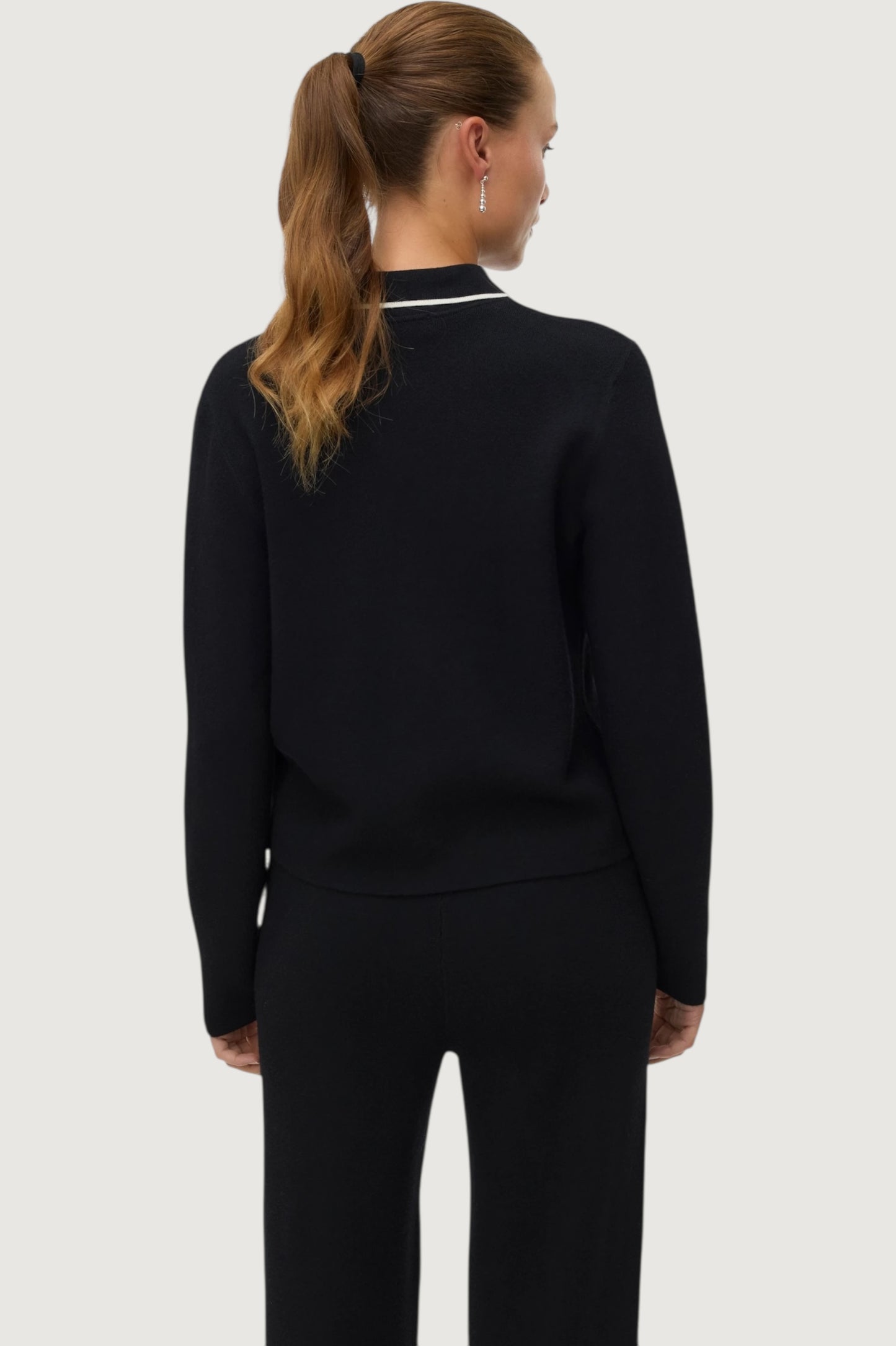 Gold polo contrast cardigan