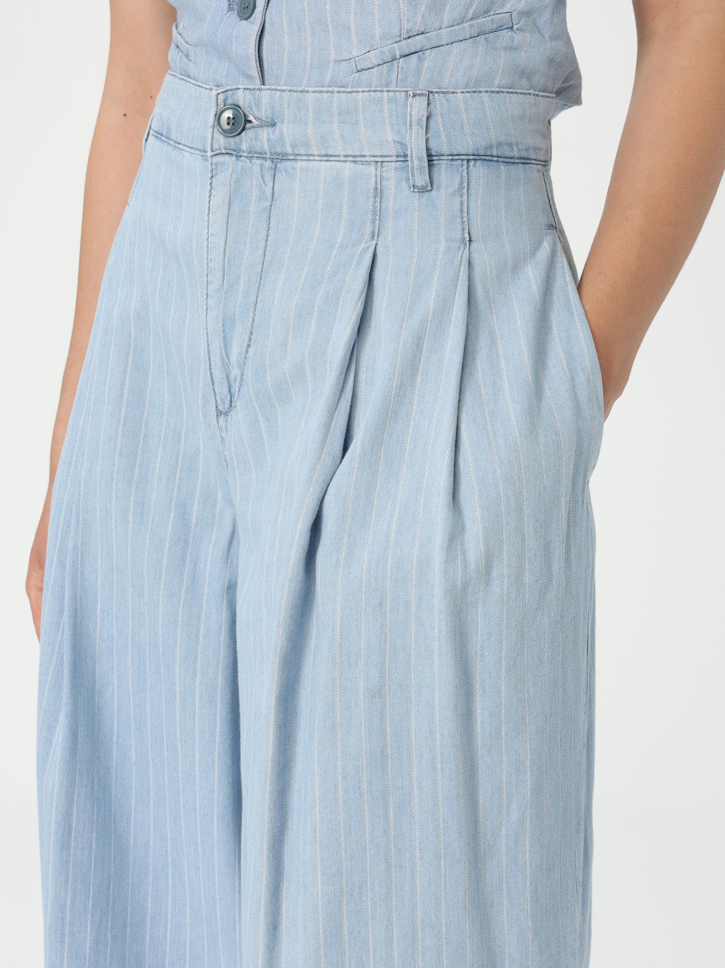 Pant. denim stripe h.w.
