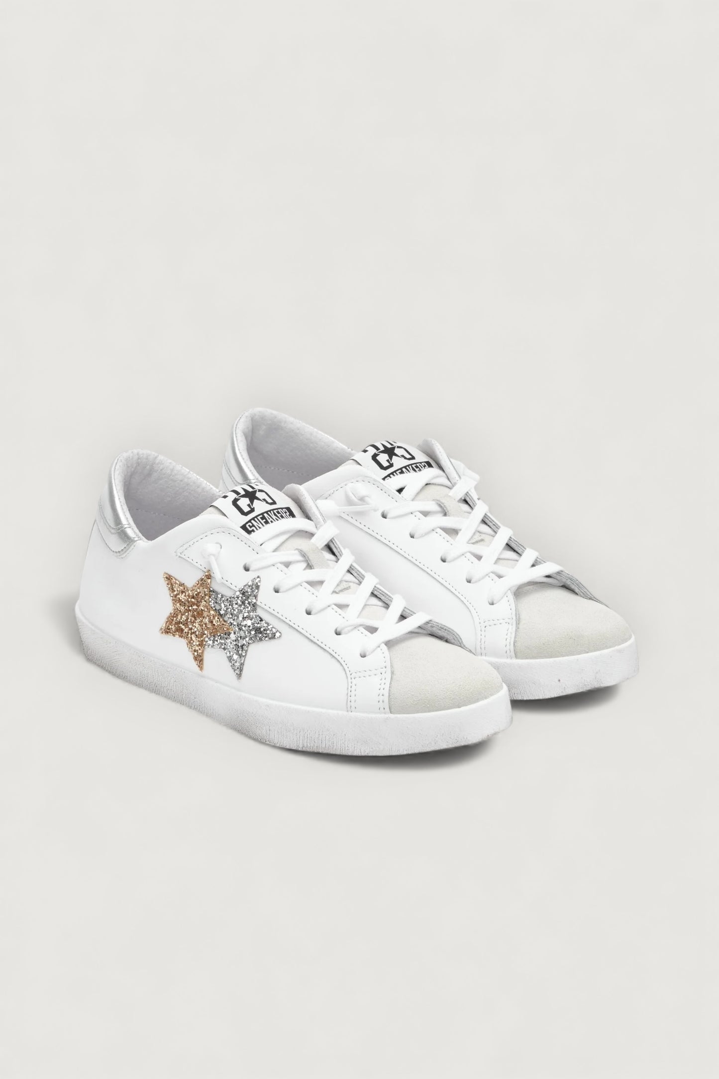 Sneakers prime star bianco/argento/oro