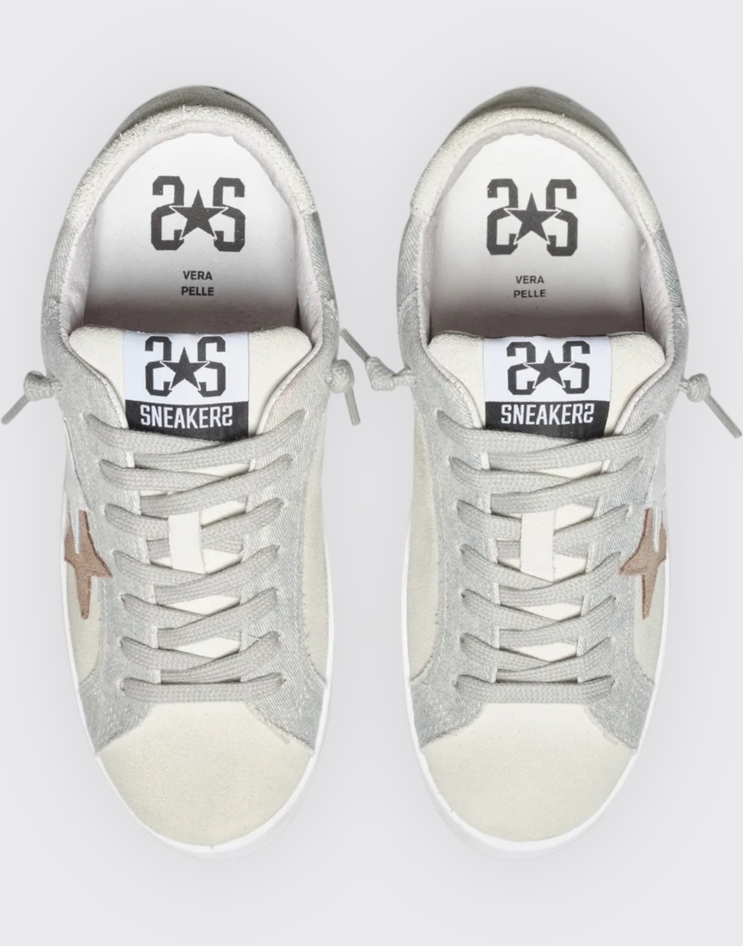 Sneaker basic grigia stella marrone