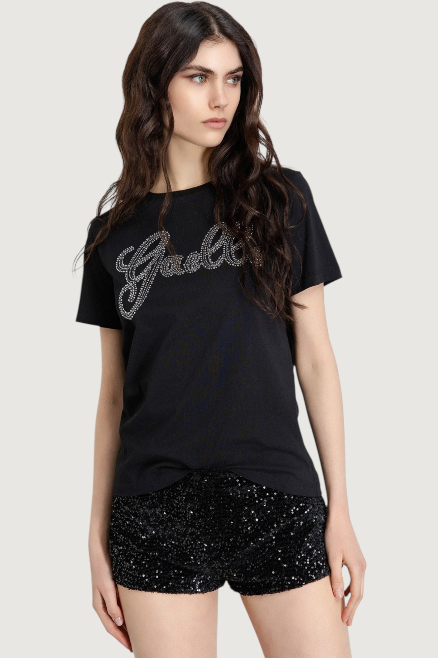 T-shirt con logo ricamato