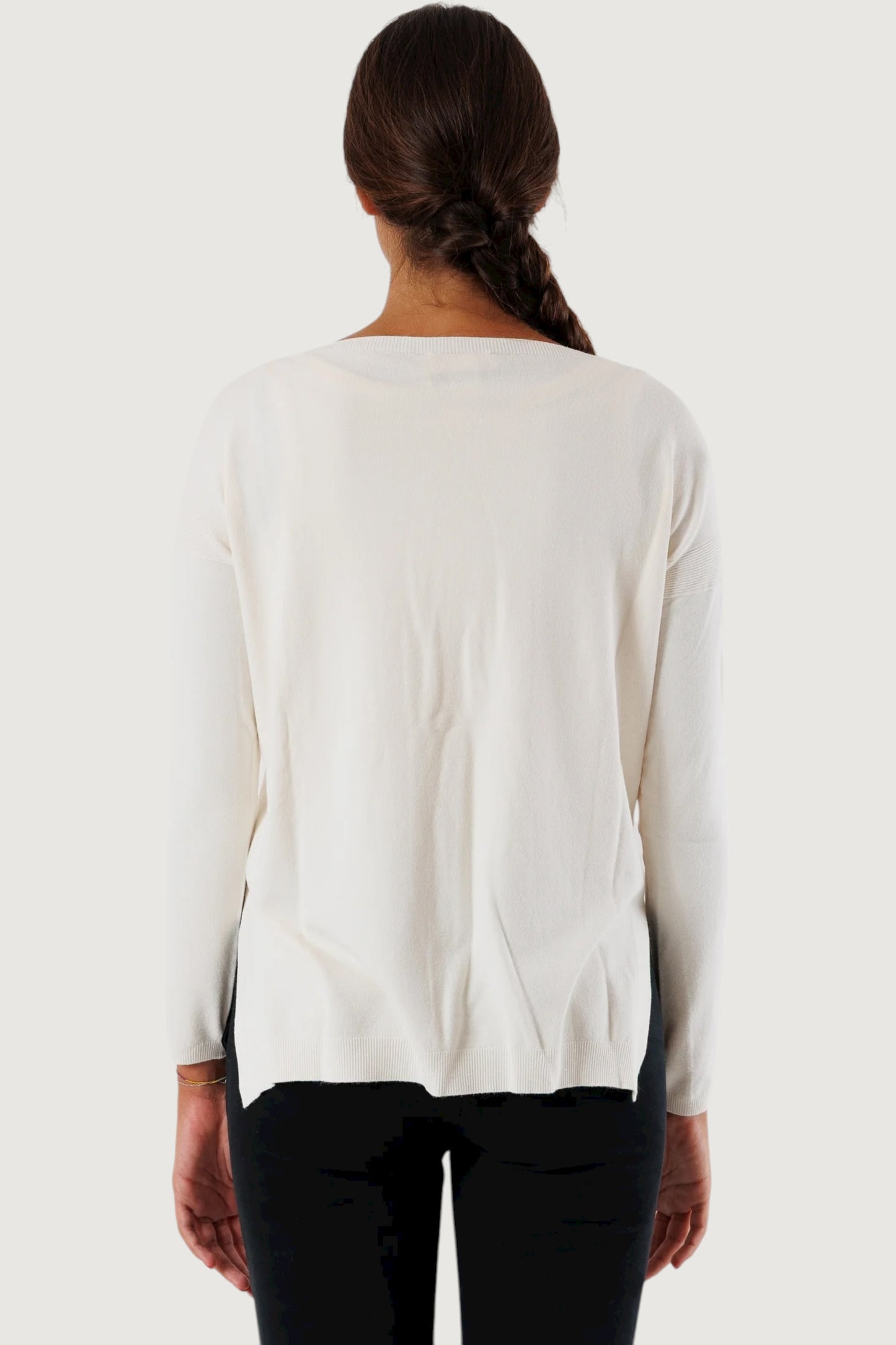 Maglia spacchi laterali burro