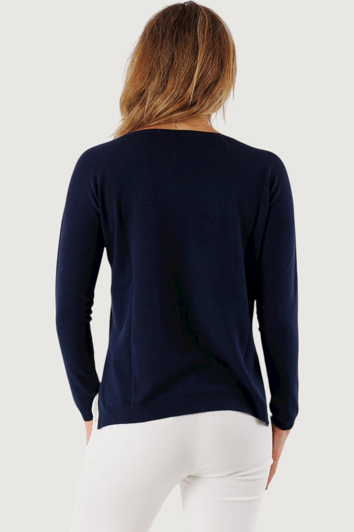 Maglia spacchi laterali blu