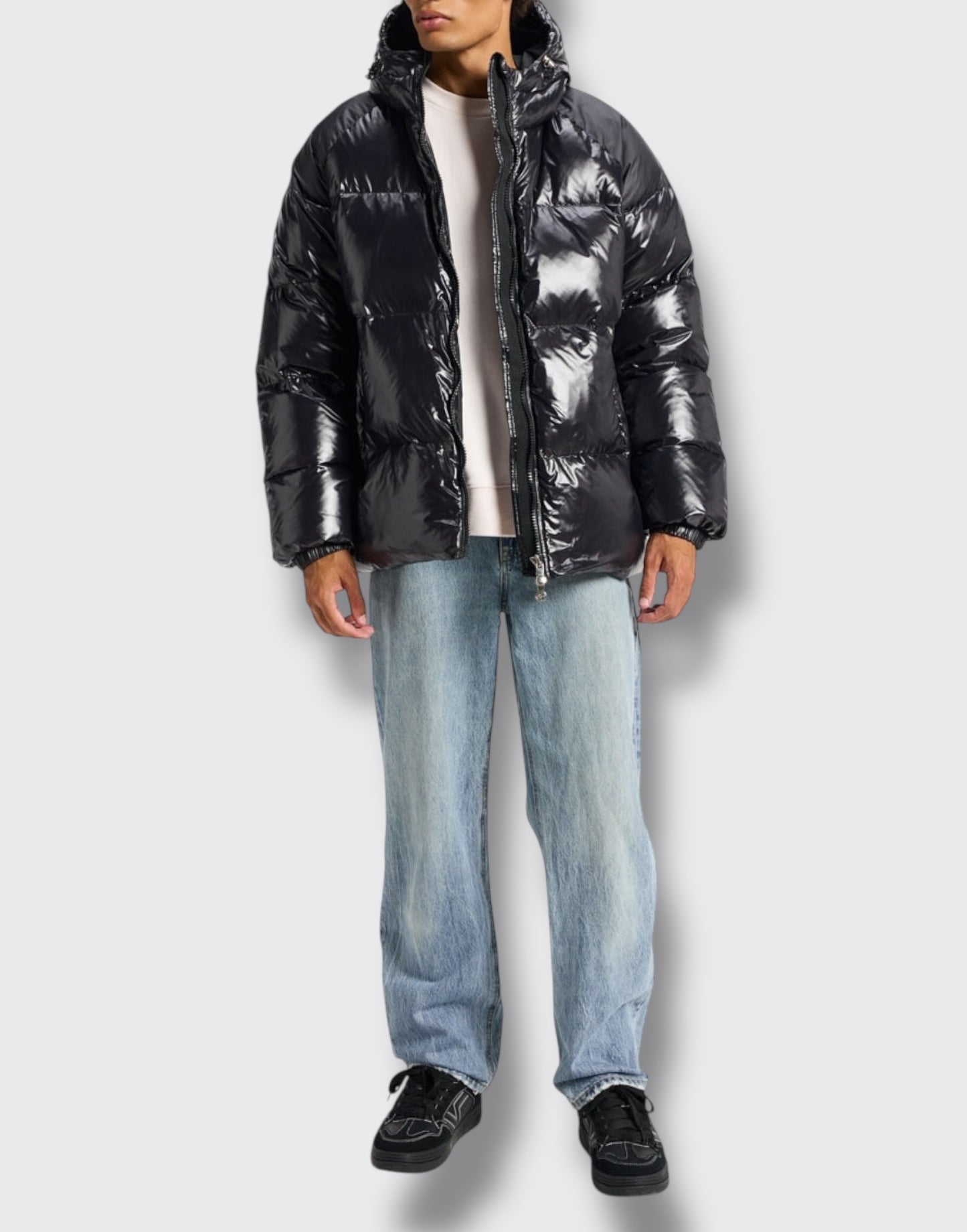 Piumino unisex con cappuccio pyrenex sten nero