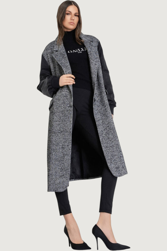 Cappotto over con maniche in nylon