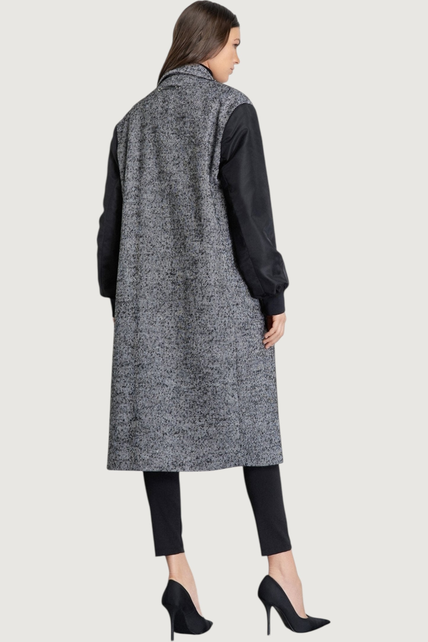 Cappotto over con maniche in nylon