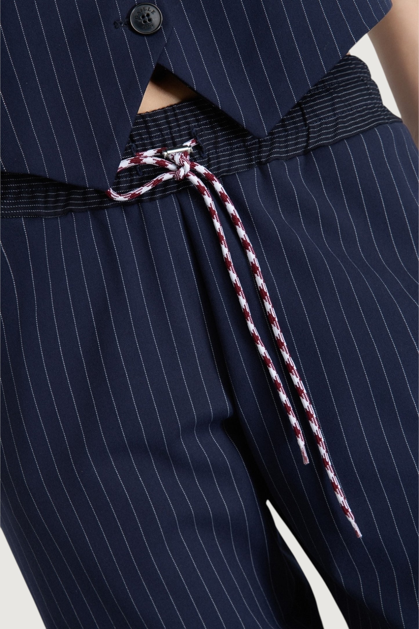 Pantalone dritto con coulisse in vita