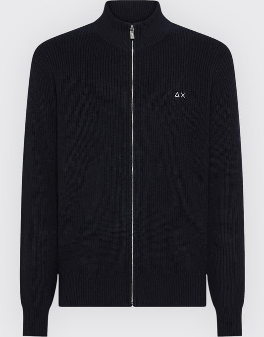 Track zip sweater english rib l/s