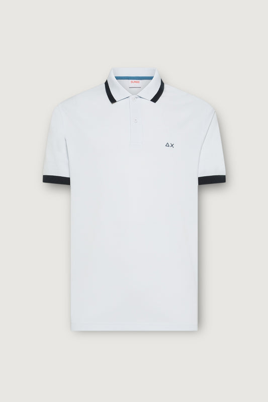 Polo big stripes on collar s/s