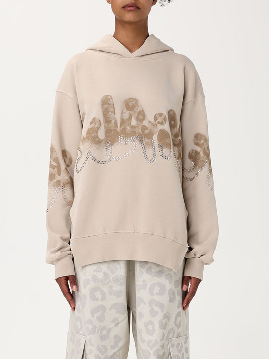 Felpa crop con cappuccio
